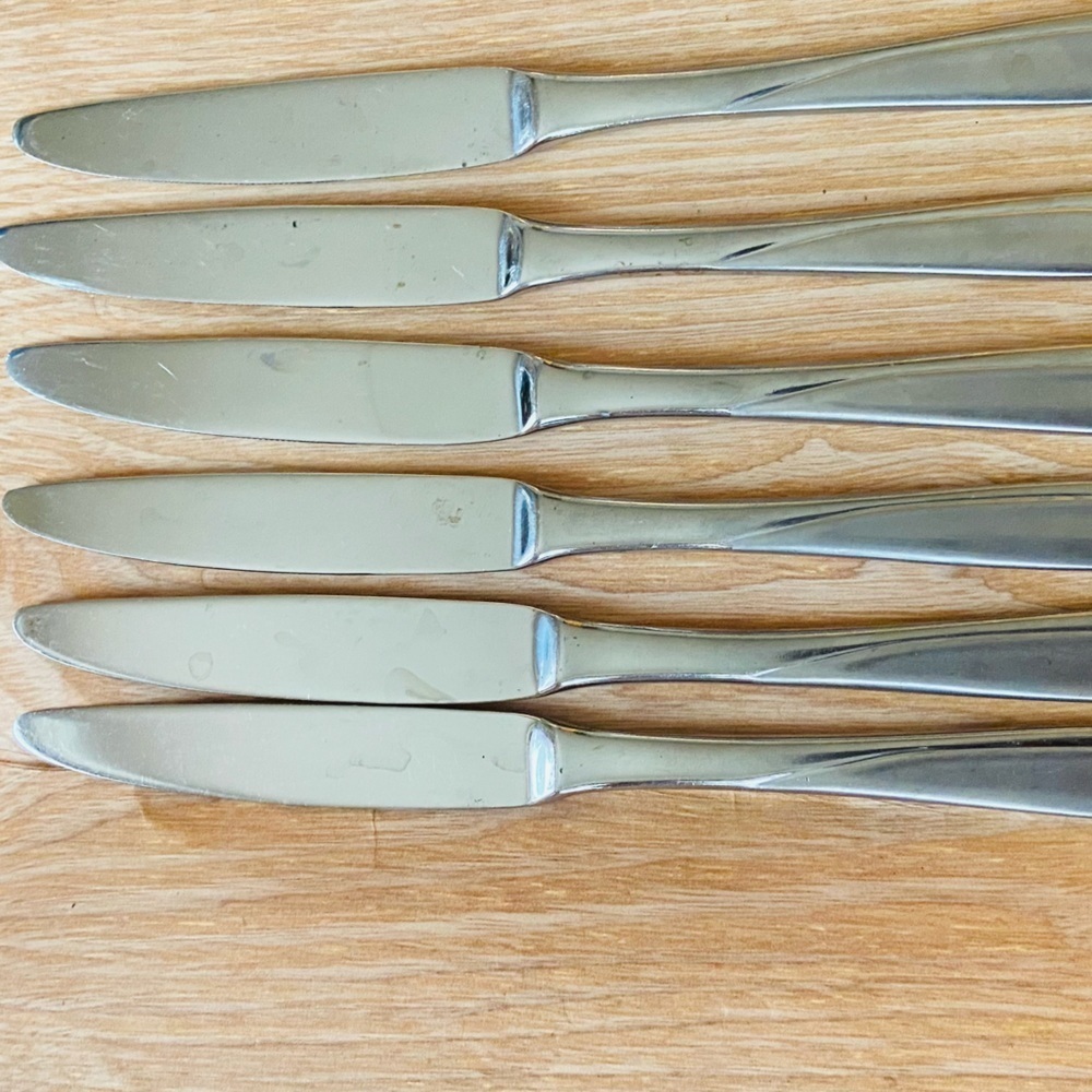 Pfaltzgraff MCM Satin Echo 6 Piece Knives Flatware Stainless Steel Set - Picture 4 of 5